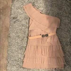 Belted BCBG mini tiered dress